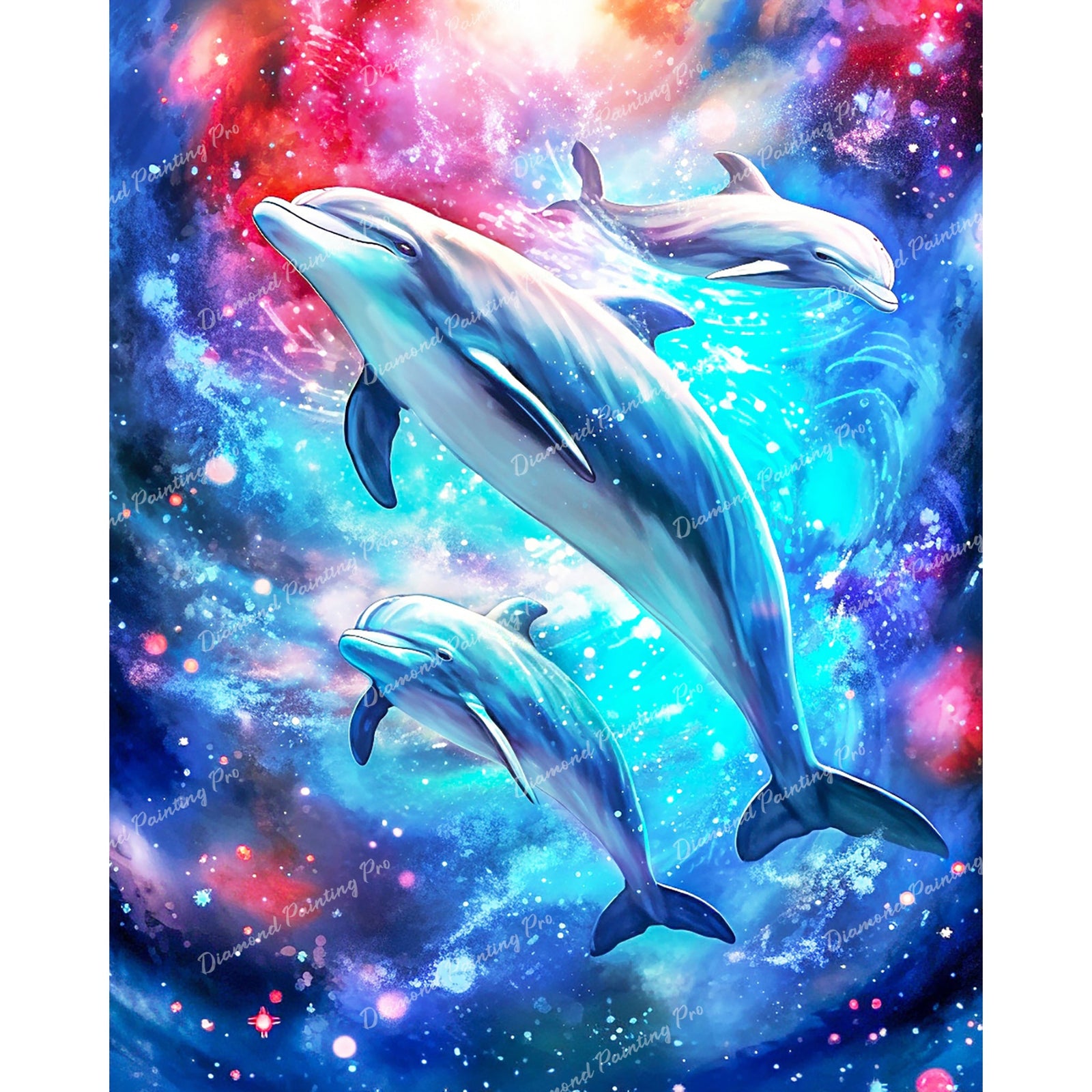 Cosmic Dolphin | Diamond Painting Design - Full Drill Diamond Art with 5d Square or Round Diamonds - AB Drills Available