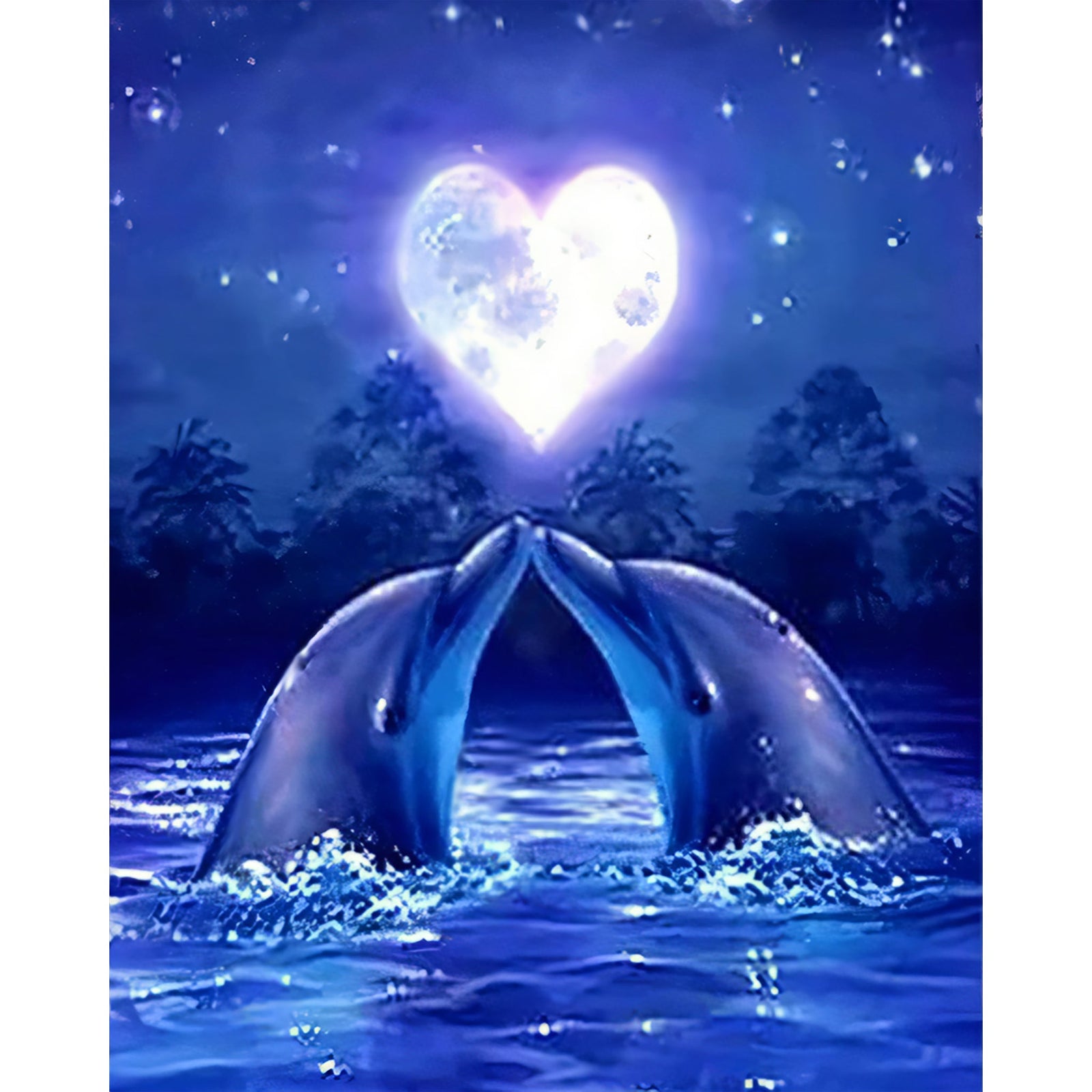 Dolphin Kiss | Diamond Painting Design - Full Drill Diamond Art with 5d Square or Round Diamonds - AB Drills Available