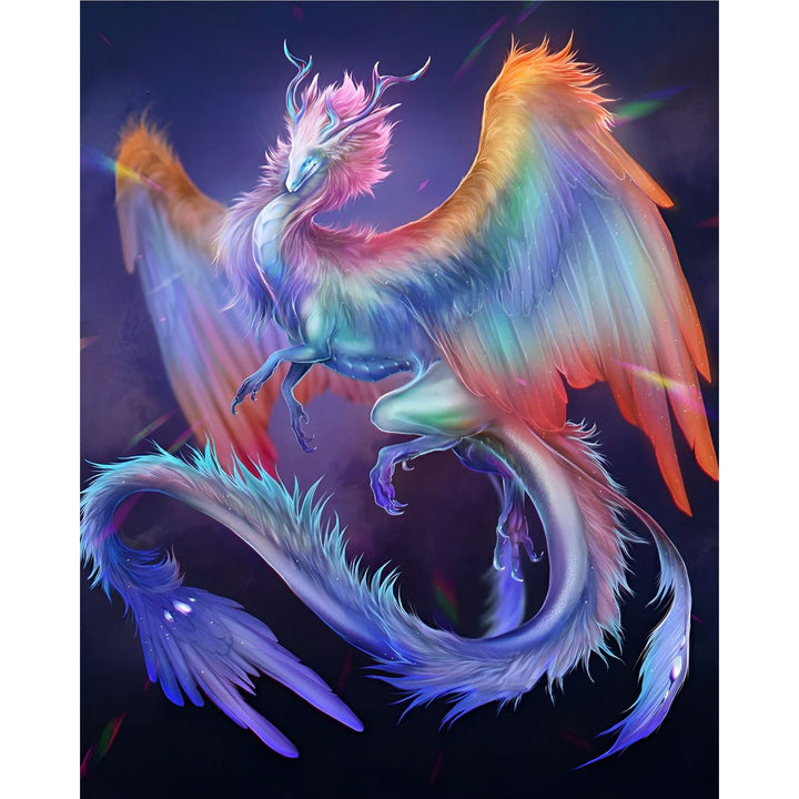 Blue Feather Dragon | Diamond Painting