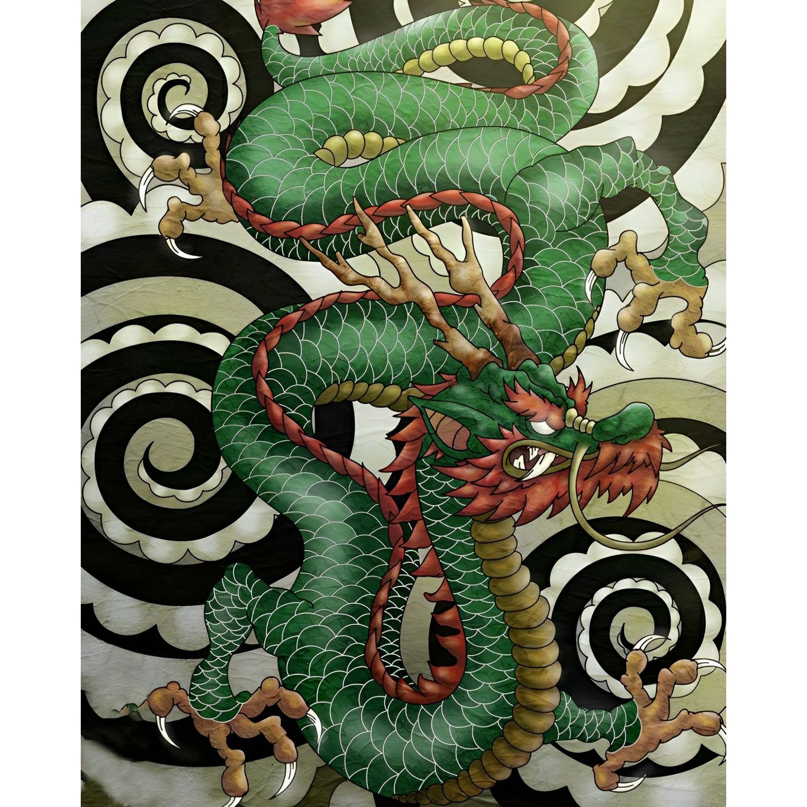 Chinese Snake Dragon | Diamond Painting Design - Full Drill Diamond Art with 5d Square or Round Diamonds - AB Drills Available