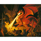 Flame throwing Dragon | Diamond Painting Design - Full Drill Diamond Art with 5d Square or Round Diamonds - AB Drills Available