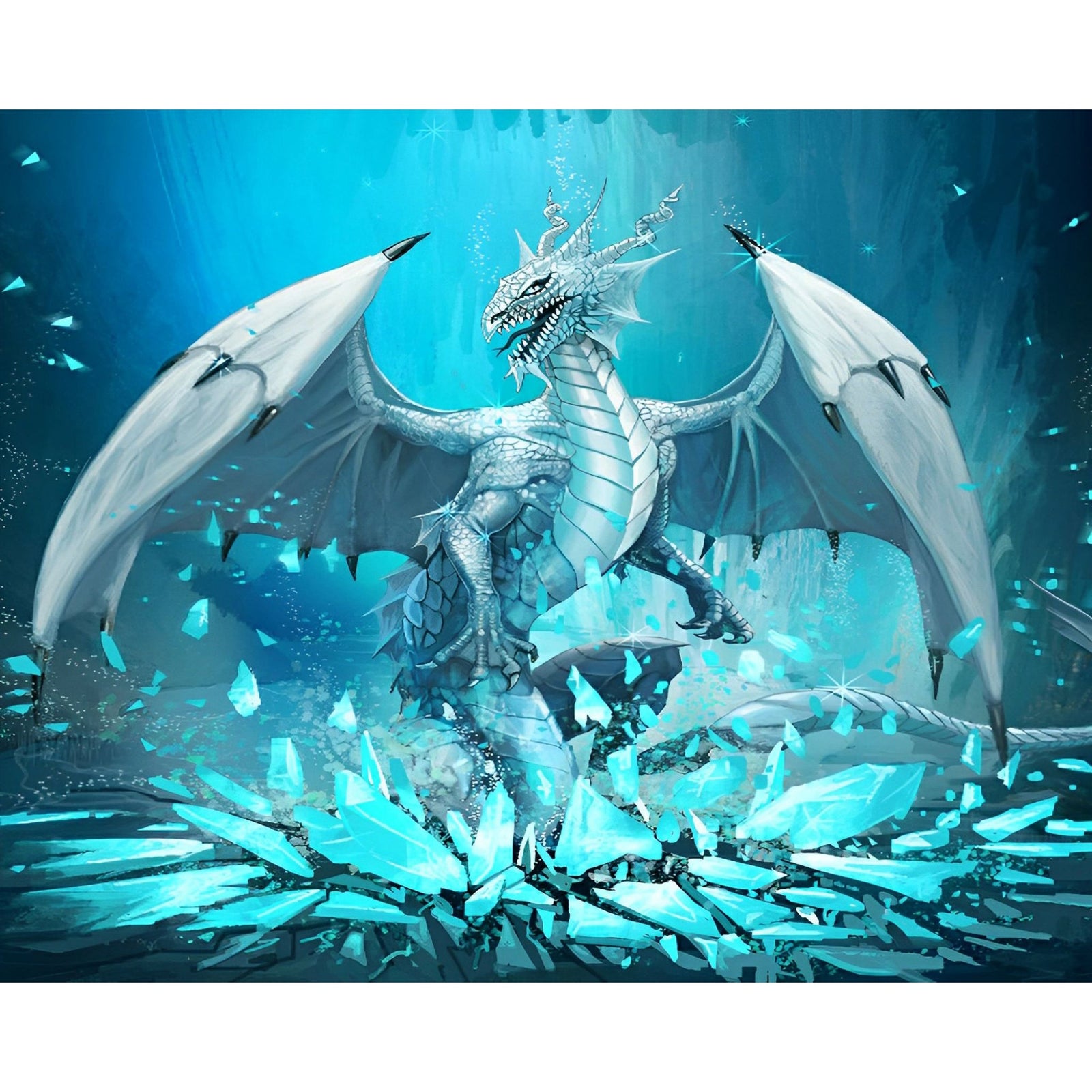 Ice Dragon Revenge| Diamond Painting Design - Full Drill Diamond Art with 5d Square or Round Diamonds - AB Drills Available