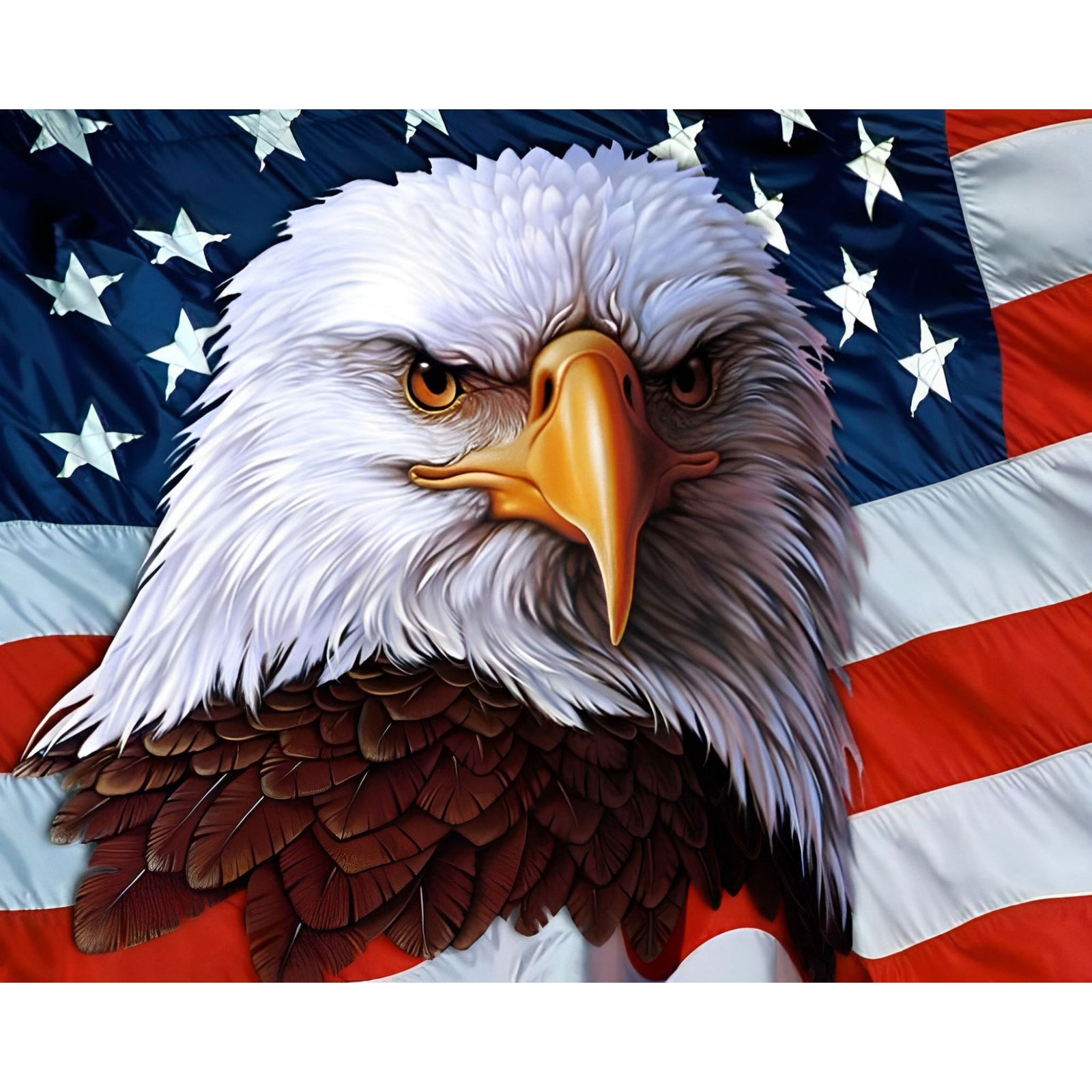 American Patriotic Eagle | Diamond Painting Design - Full Drill Diamond Art with 5d Square or Round Diamonds - AB Drills Available