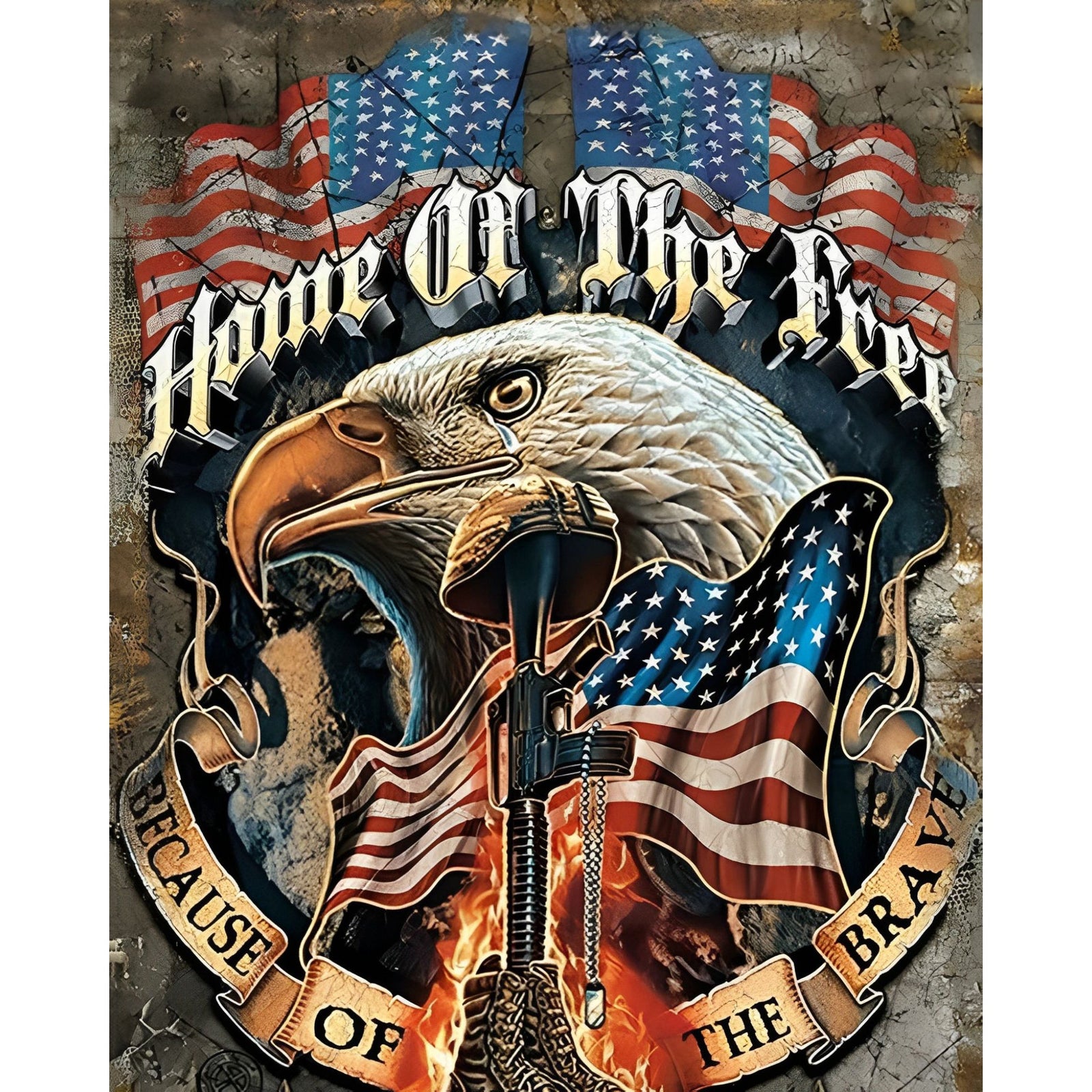 Eagle and Home of the Free | Diamond Painting Design - Full Drill Diamond Art with 5d Square or Round Diamonds - AB Drills Available