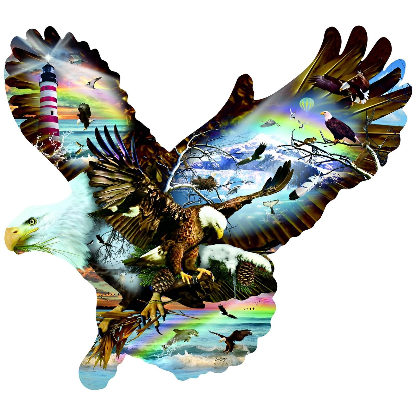 Eagle Hunting | Diamond Painting Design - Full Drill Diamond Art with 5d Square or Round Diamonds - AB Drills Available