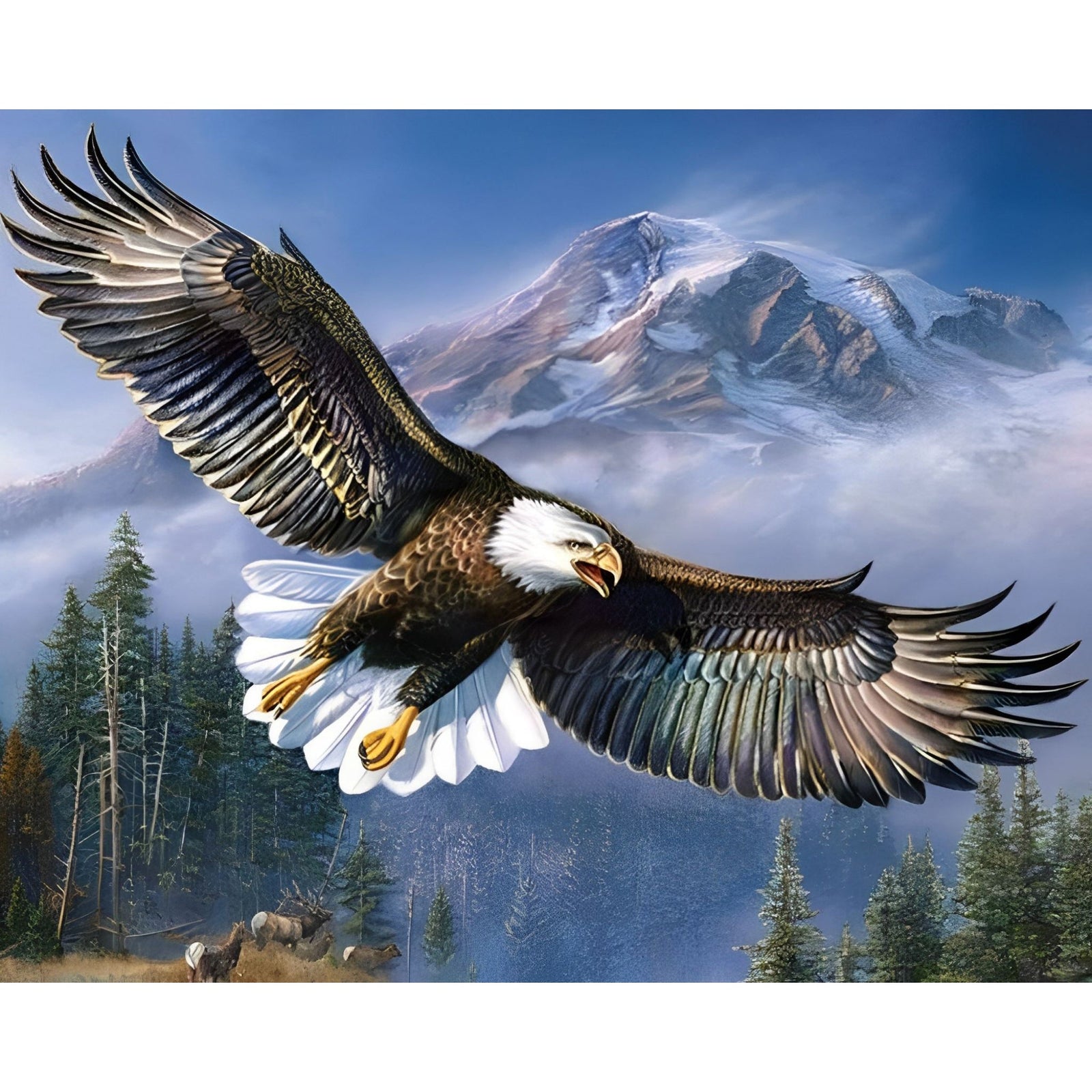 Soaring Eagle | Diamond Painting Design - Full Drill Diamond Art with 5d Square or Round Diamonds - AB Drills Available