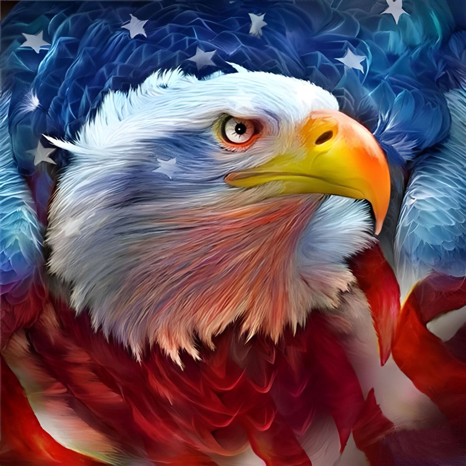 American Eagle Pride | Diamond Painting Design - Full Drill Diamond Art with 5d Square or Round Diamonds - AB Drills Available