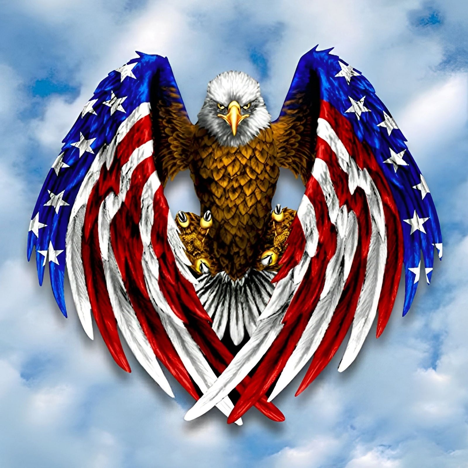 US Flag Eagle | Diamond Painting Design - Full Drill Diamond Art with 5d Square or Round Diamonds - AB Drills Available