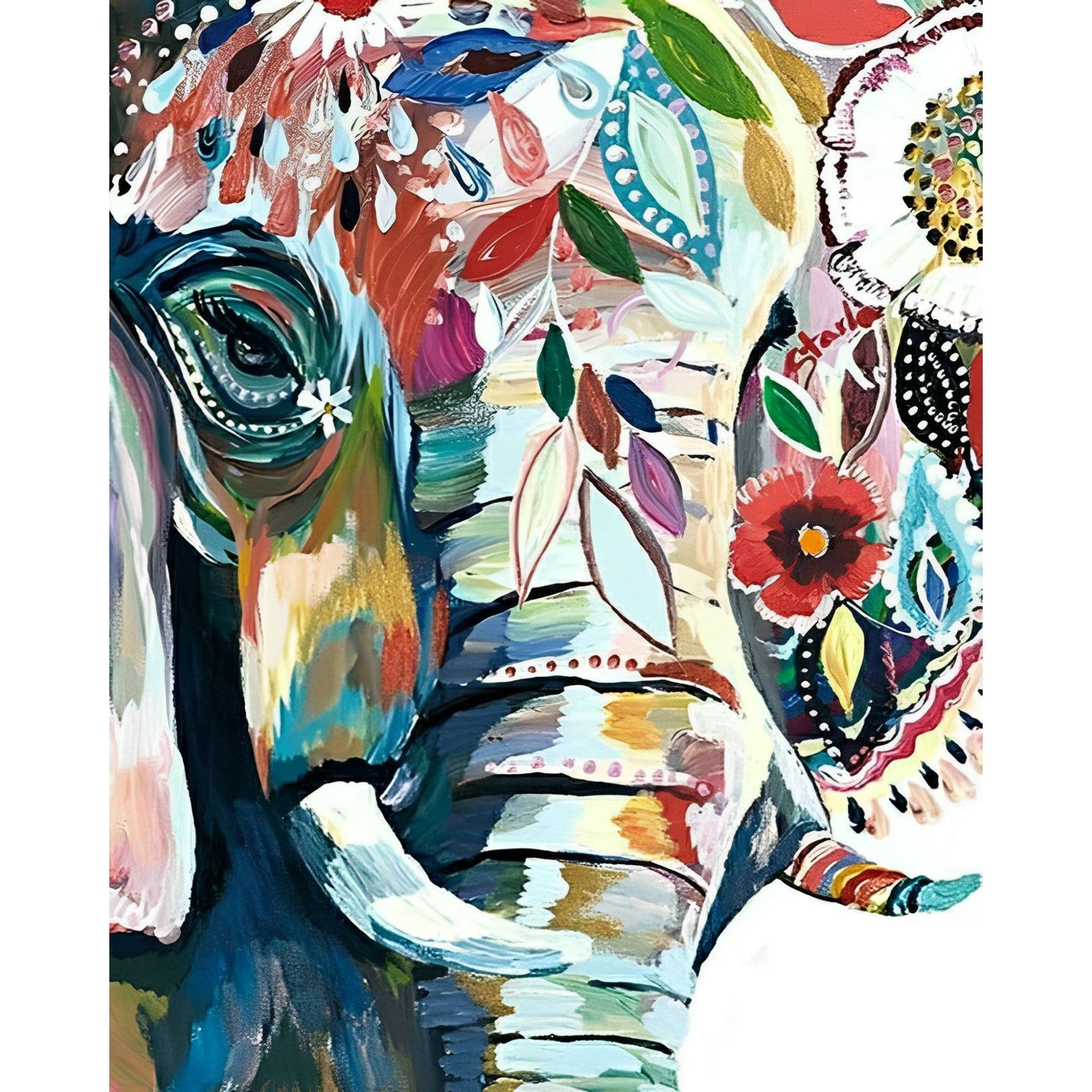 Colorful Abstract Elephant | Diamond Painting Design - Full Drill Diamond Art with 5d Square or Round Diamonds - AB Drills Available