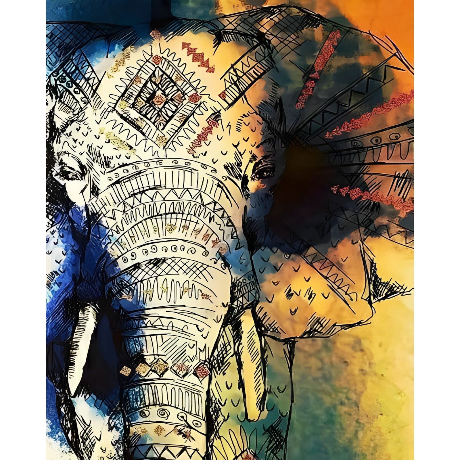 Namaste Elephant | Diamond Painting Design - Full Drill Diamond Art with 5d Square or Round Diamonds - AB Drills Available