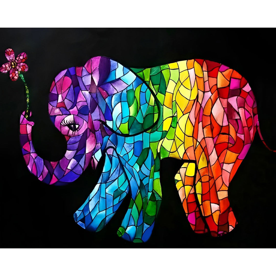 Stained Glass Elephant | Diamond Painting