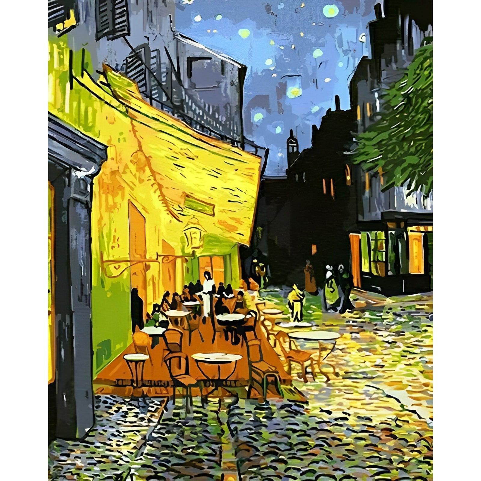 Café Terrace at Night Vincent Van Gogh | Diamond Painting Design - Full Drill Diamond Art with 5d Square or Round Diamonds - AB Drills Available