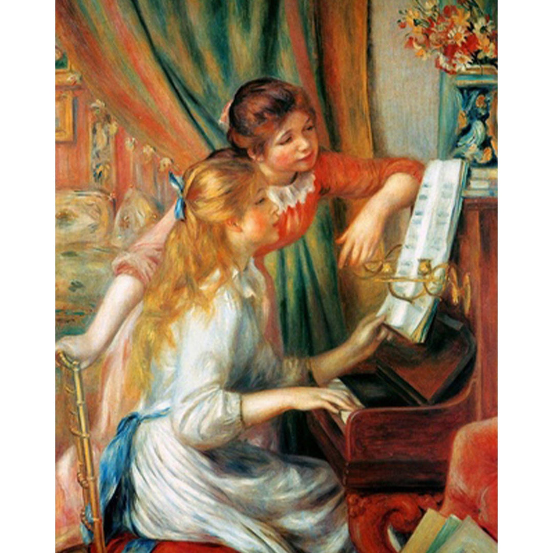 Two Young Girls at the Piano | Diamond Painting