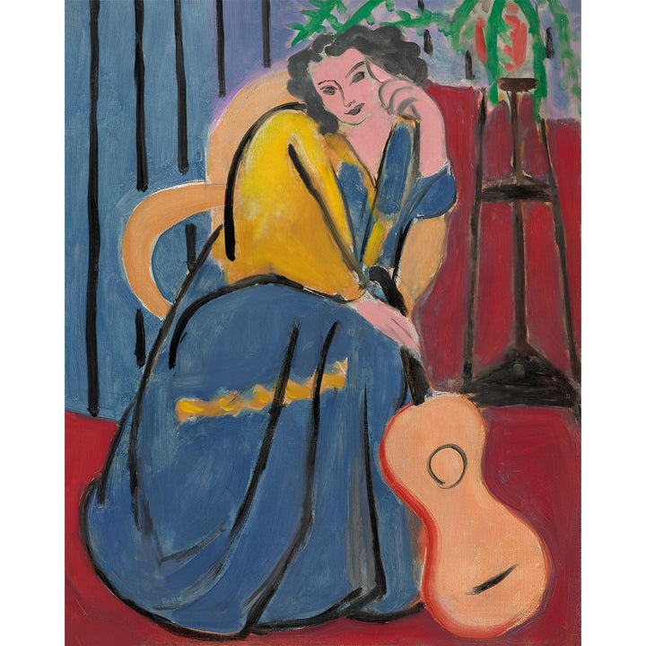 Girl in Yellow and Blue with Guitar | Diamond Painting