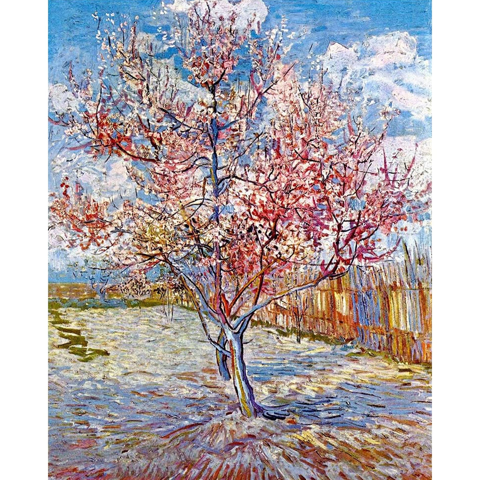 Pink Peach Trees-Vincent van Gogh | Diamond Painting Design - Full Drill Diamond Art with 5d Square or Round Diamonds - AB Drills Available