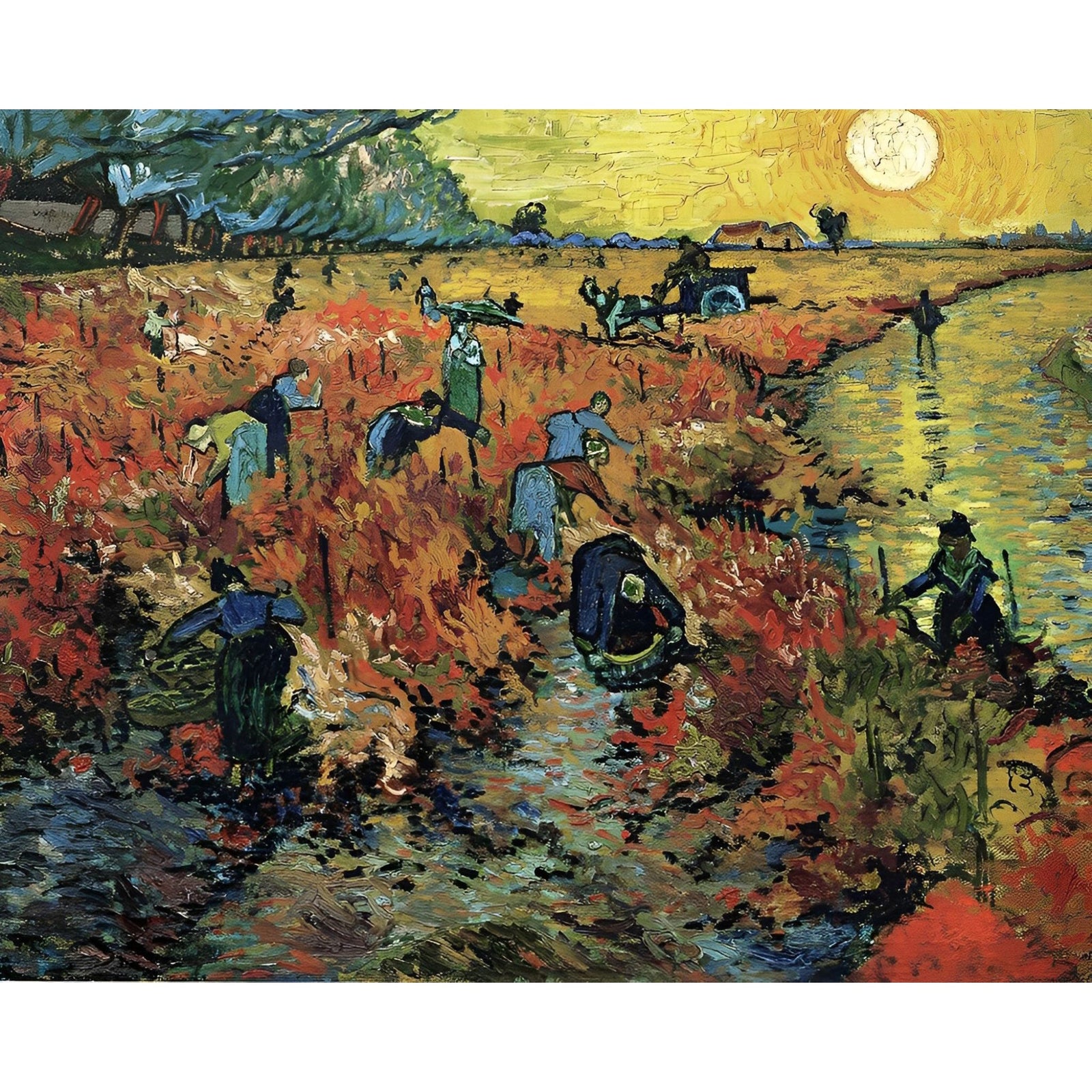 Red Vineyards near Arles-Vincent van Gogh | Diamond Painting Design - Full Drill Diamond Art with 5d Square or Round Diamonds - AB Drills Available