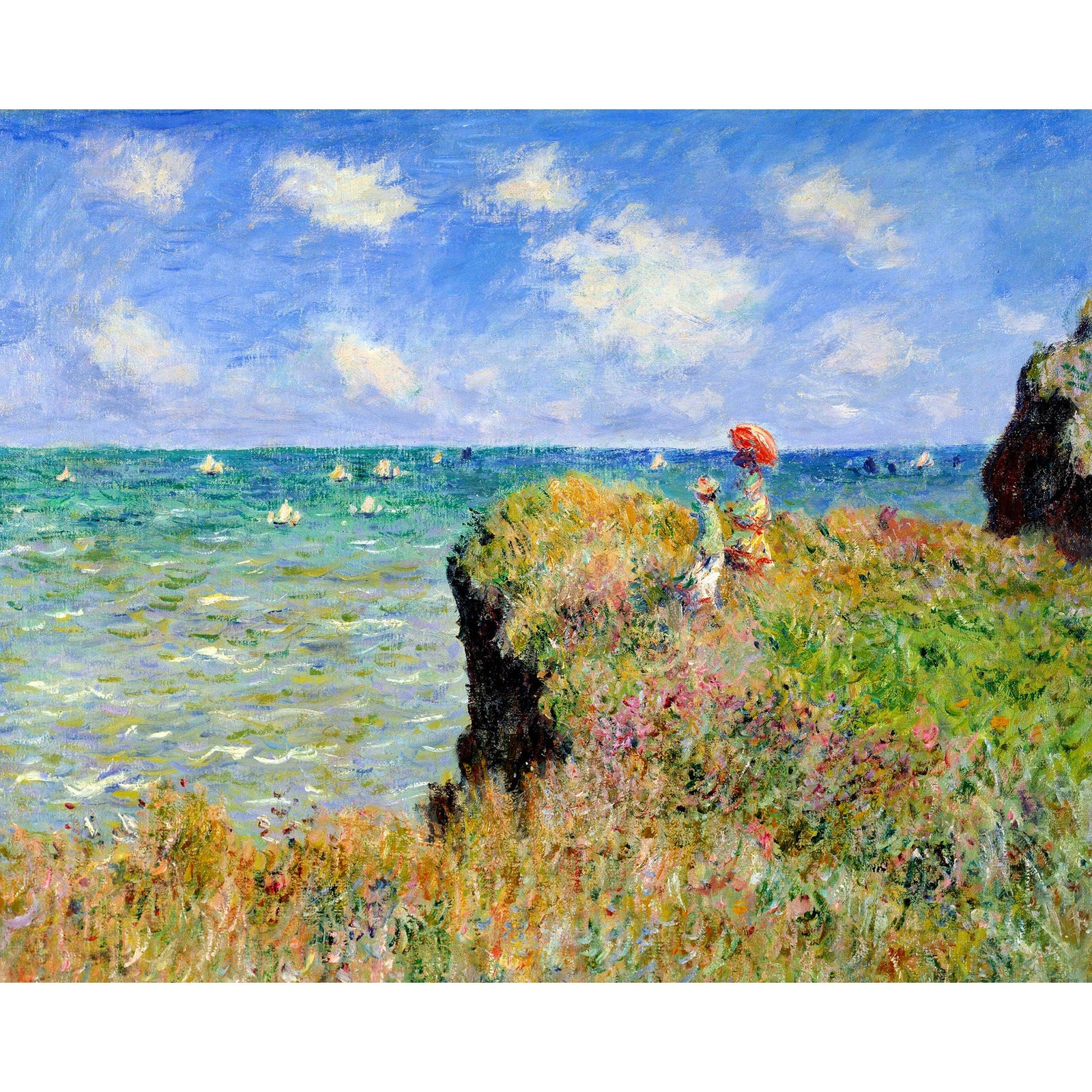 Sea Cliff - Claude Monet | Diamond Painting Design - Full Drill Diamond Art with 5d Square or Round Diamonds - AB Drills Available