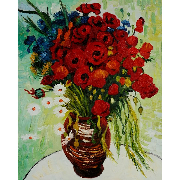 Vase with Daisies and Poppies - Vincent van Gogh | Diamond Painting