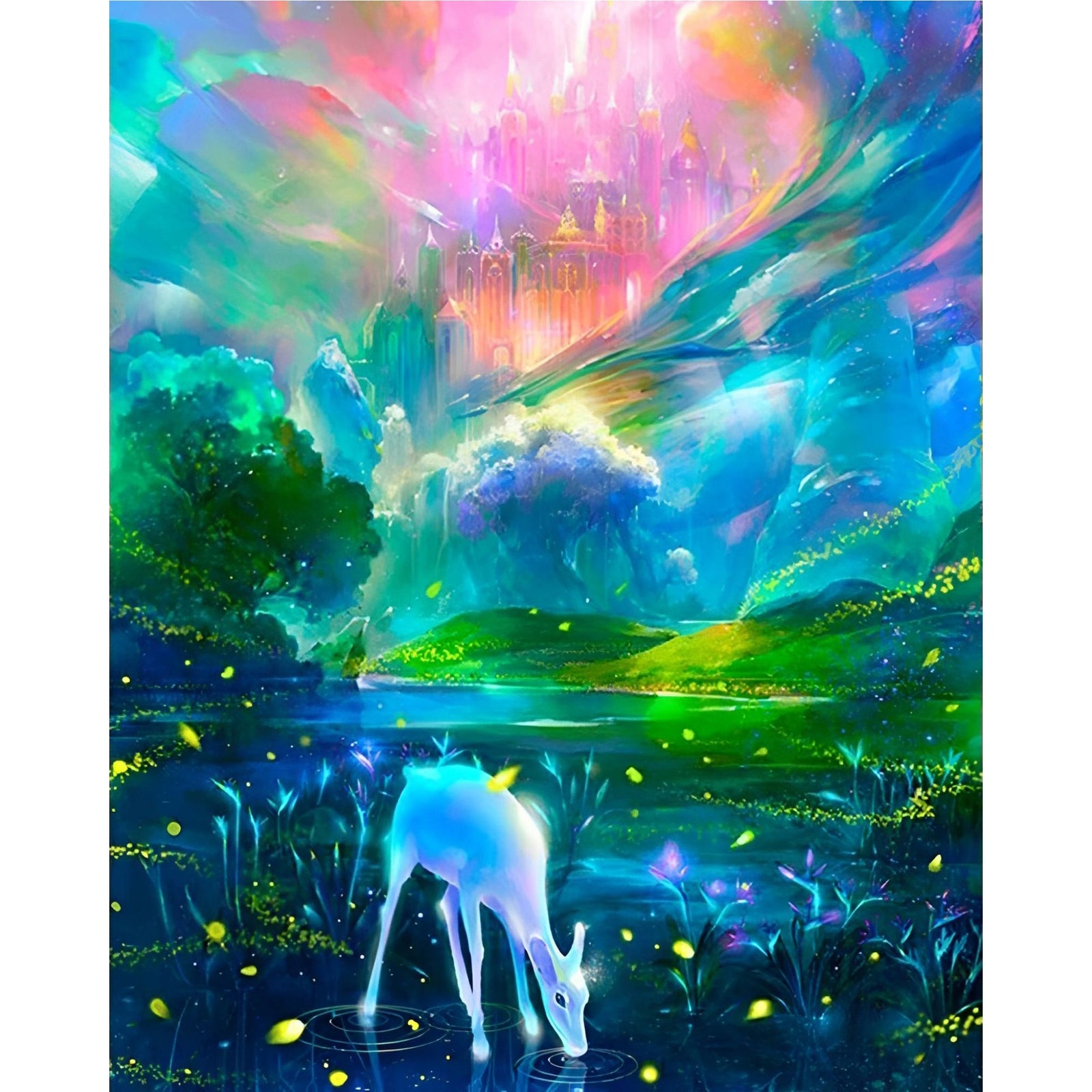 Magical Deer | Diamond Painting Design - Full Drill Diamond Art with 5d Square or Round Diamonds - AB Drills Available