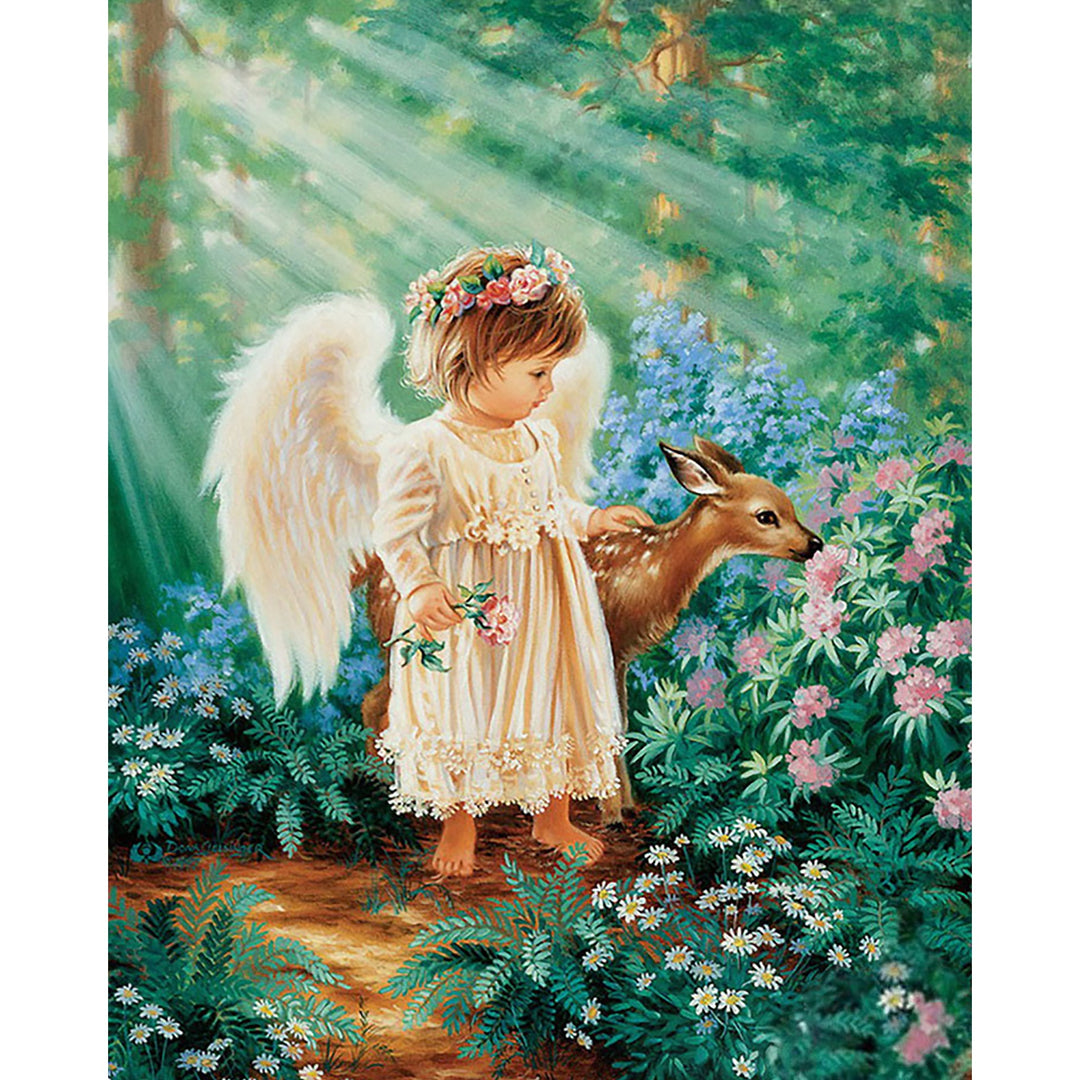 Angel and deer | Diamond Painting