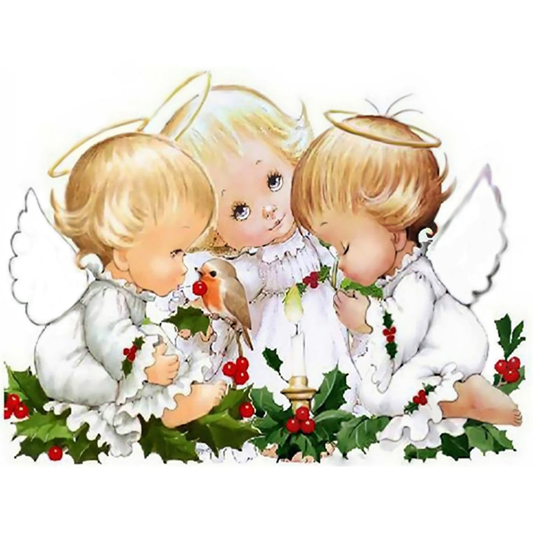 Angel Baby and Cherry | Diamond Painting