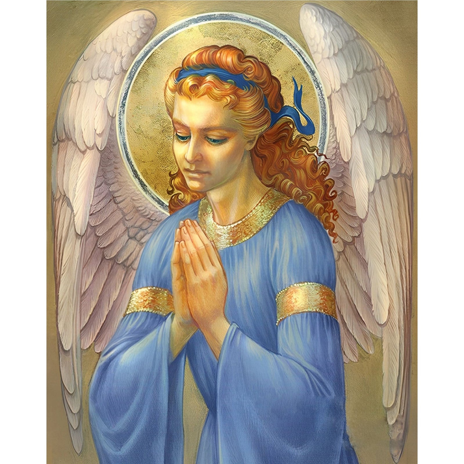 Guardian Angel Prays | Diamond Painting Design - Full Drill Diamond Art with 5d Square or Round Diamonds - AB Drills Available