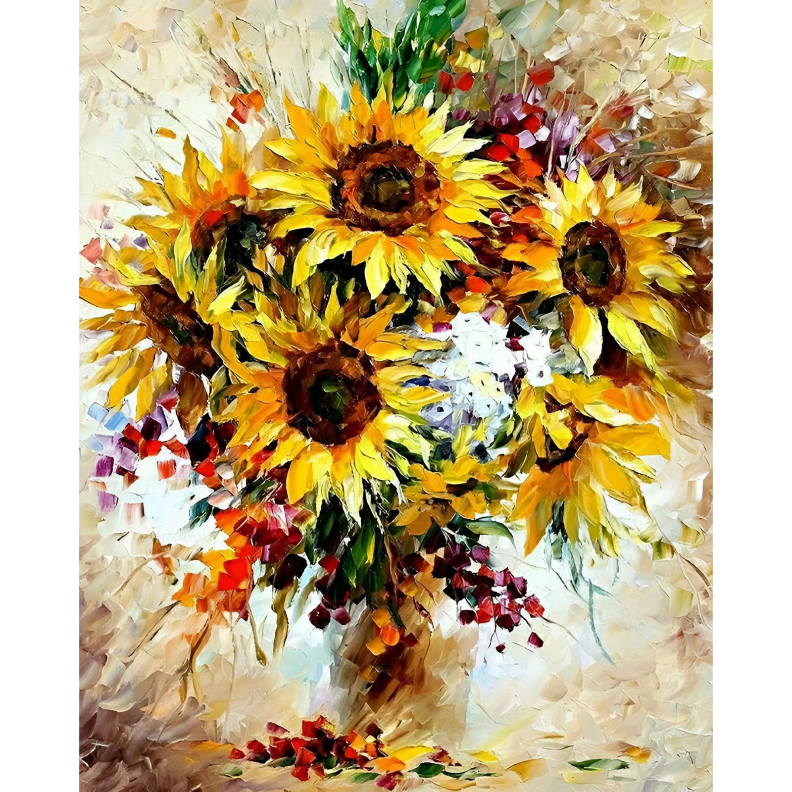 Bright Sunflower Vase | Diamond Painting Design - Full Drill Diamond Art with 5d Square or Round Diamonds - AB Drills Available