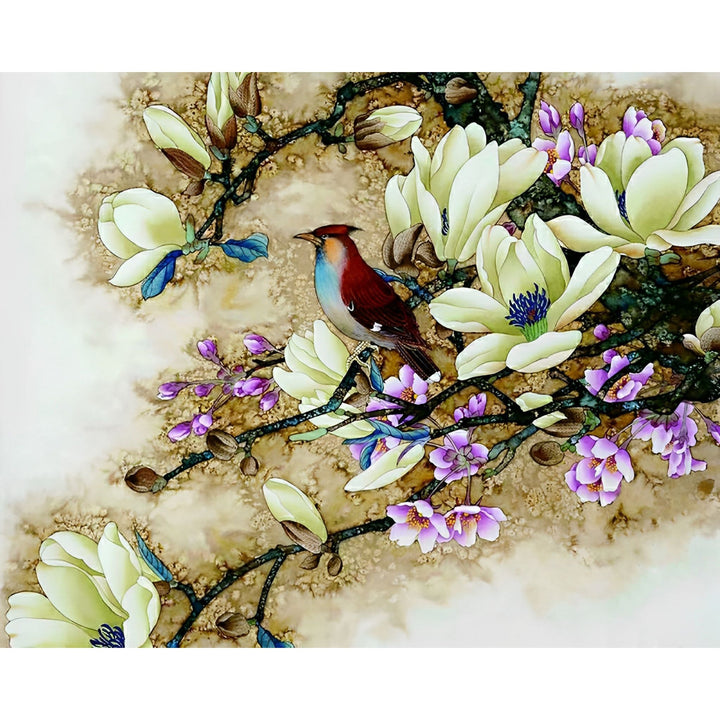 Bird Perched on Branch | Diamond Painting