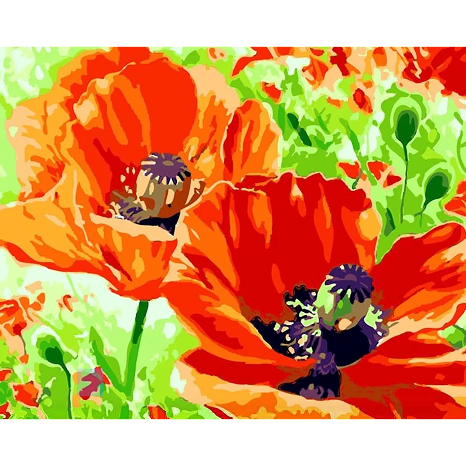 Orange Flowers | Diamond Painting Design - Full Drill Diamond Art with 5d Square or Round Diamonds - AB Drills Available