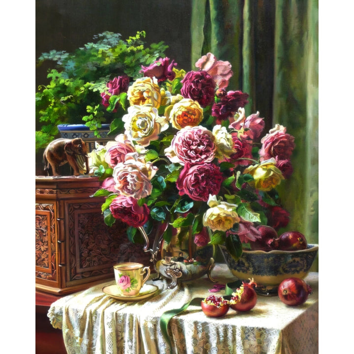 Tea Time with Flowers | Diamond Painting