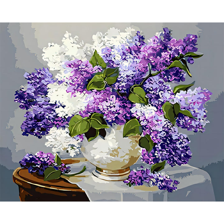 Purple and White Lilac | Diamond Painting