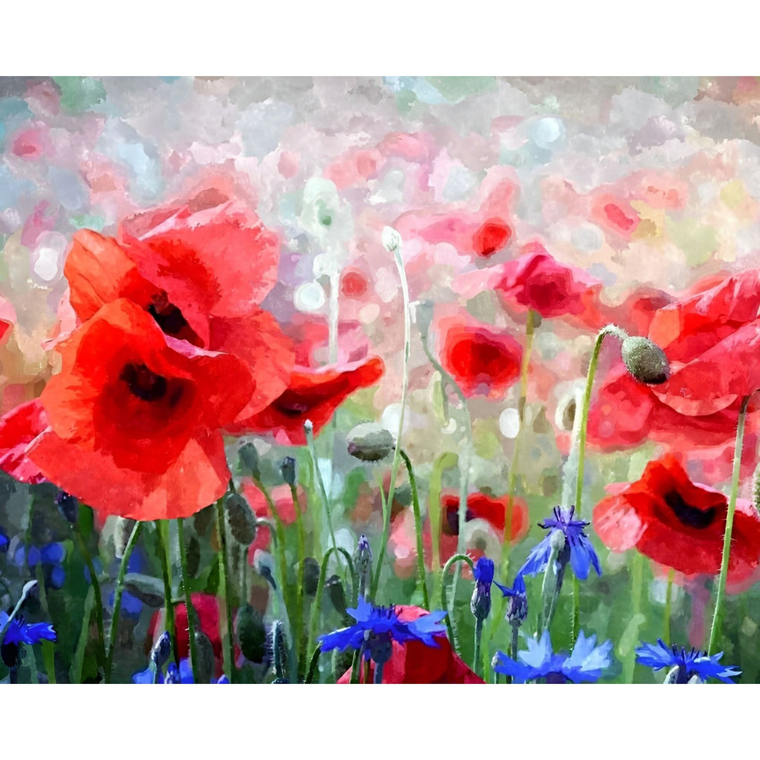 Red Poppies and Blue Cornflowers | Diamond Painting