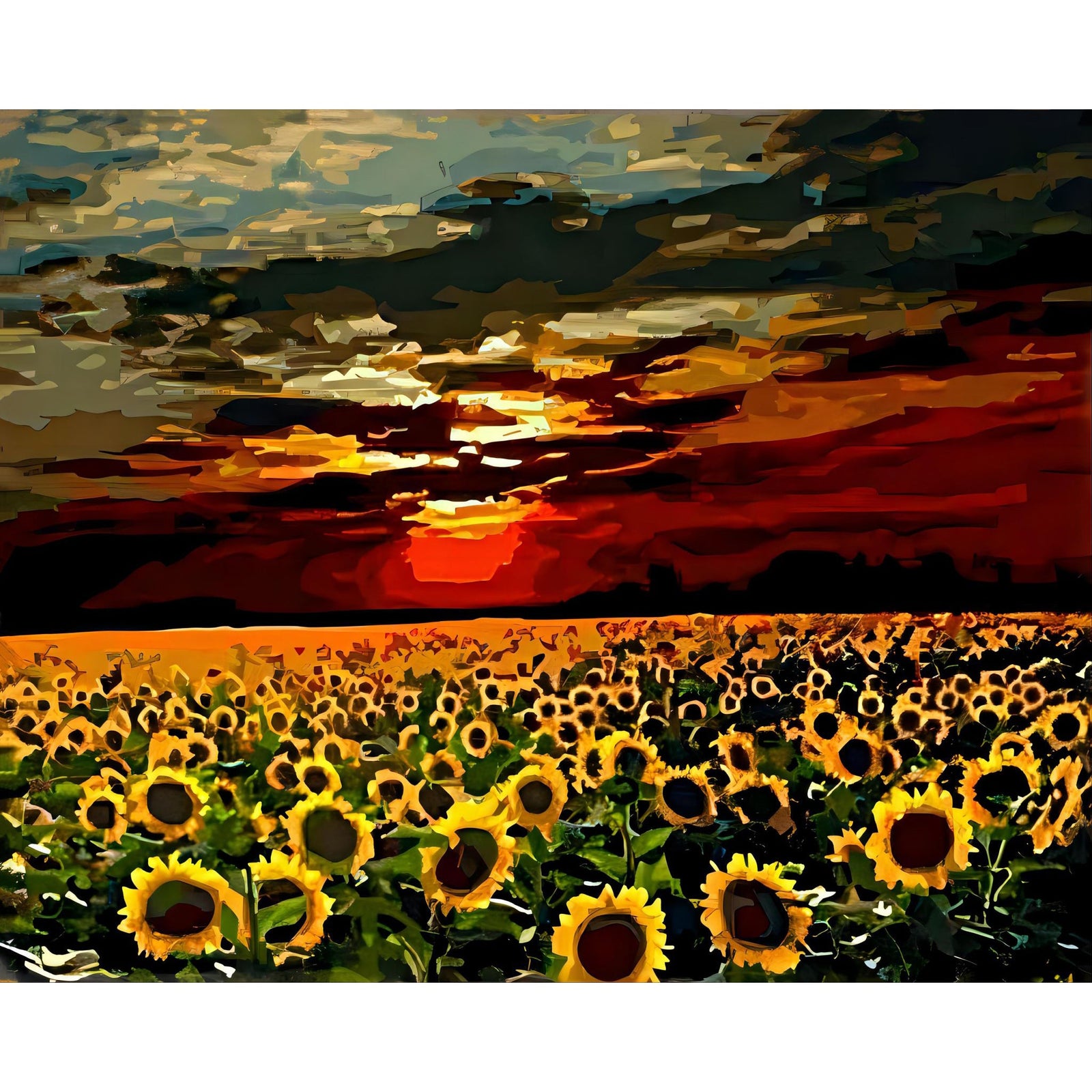 Fields of Sunflower | Diamond Painting Design - Full Drill Diamond Art with 5d Square or Round Diamonds - AB Drills Available