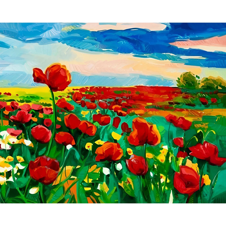 Field of Red Poppies | Diamond Painting