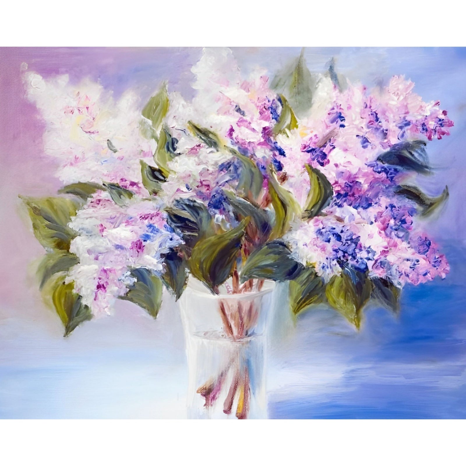 Lilacs in a Vase | Diamond Painting Design - Full Drill Diamond Art with 5d Square or Round Diamonds - AB Drills Available