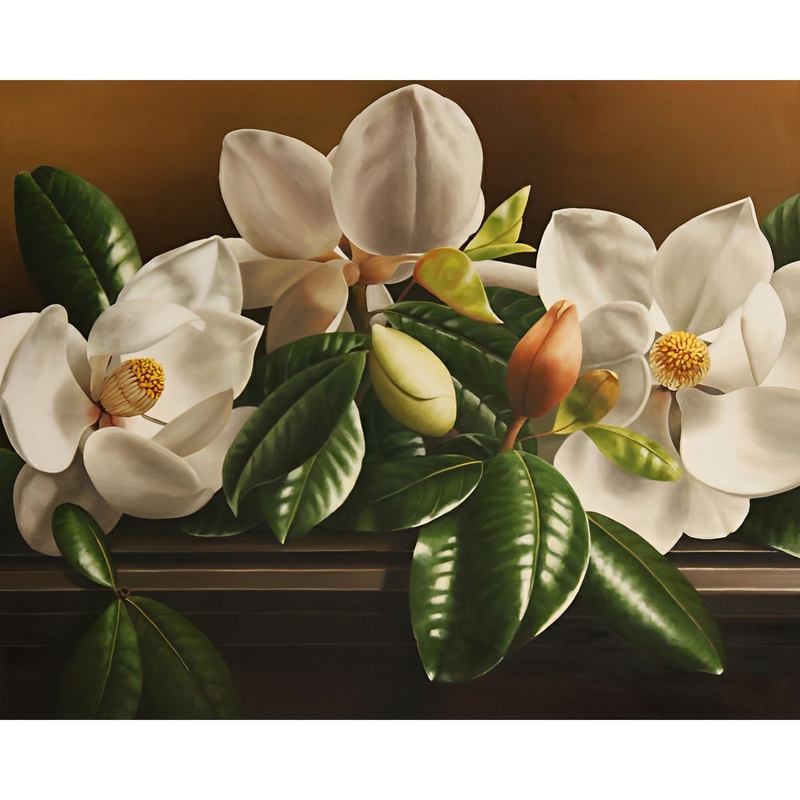 Magnolia Flower | Diamond Painting Design - Full Drill Diamond Art with 5d Square or Round Diamonds - AB Drills Available