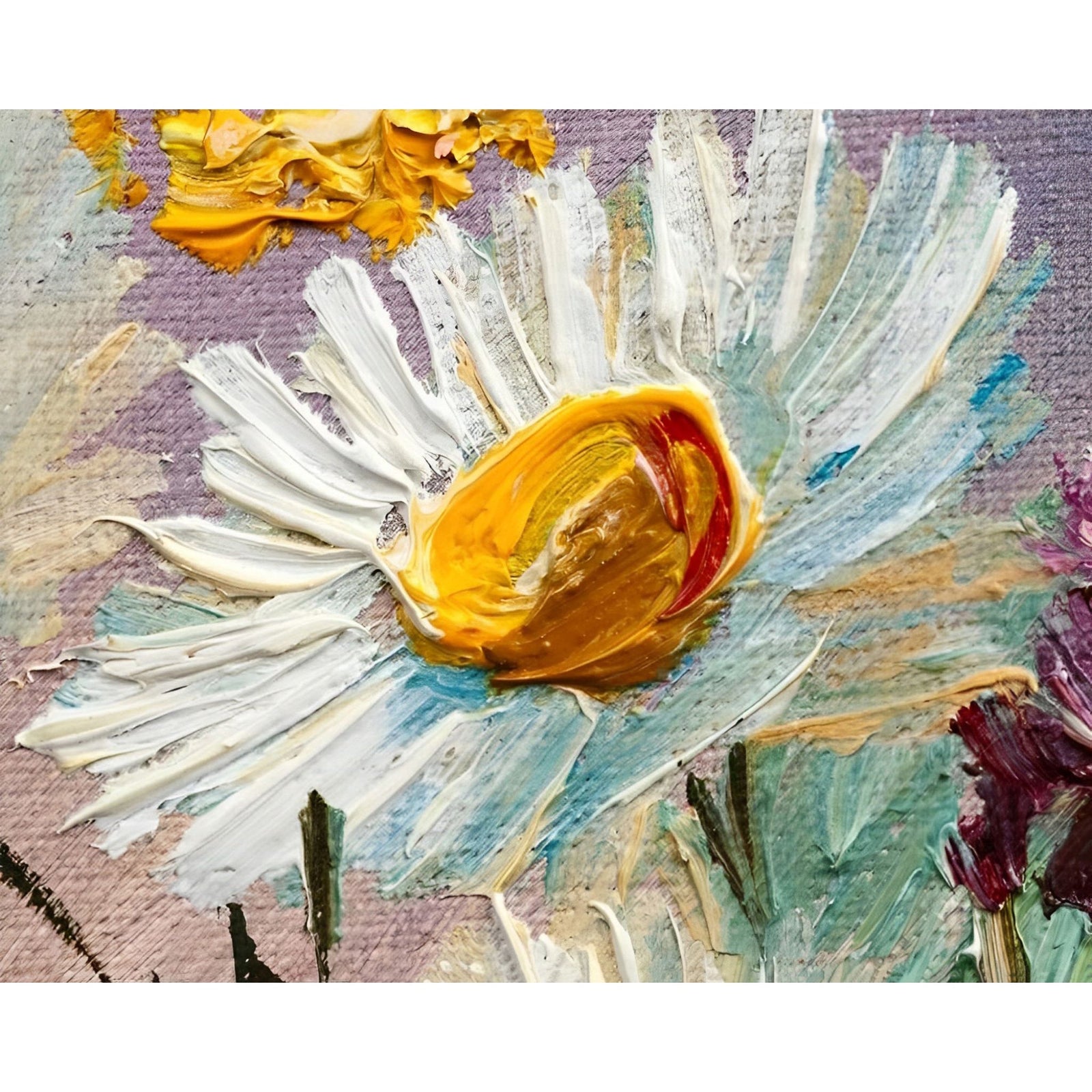 White Daisy Painting | Diamond Painting Design - Full Drill Diamond Art with 5d Square or Round Diamonds - AB Drills Available