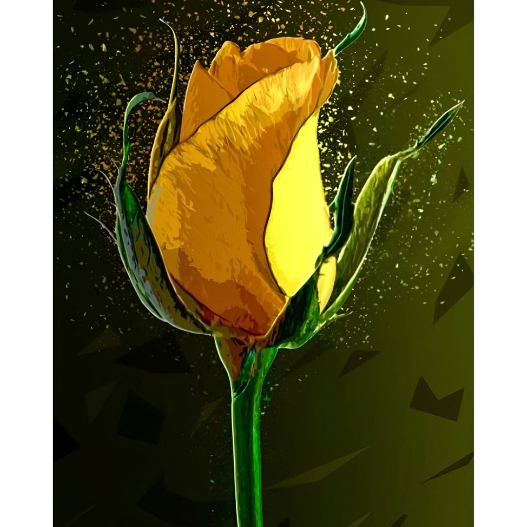 Colored Yellow Rose | Diamond Painting