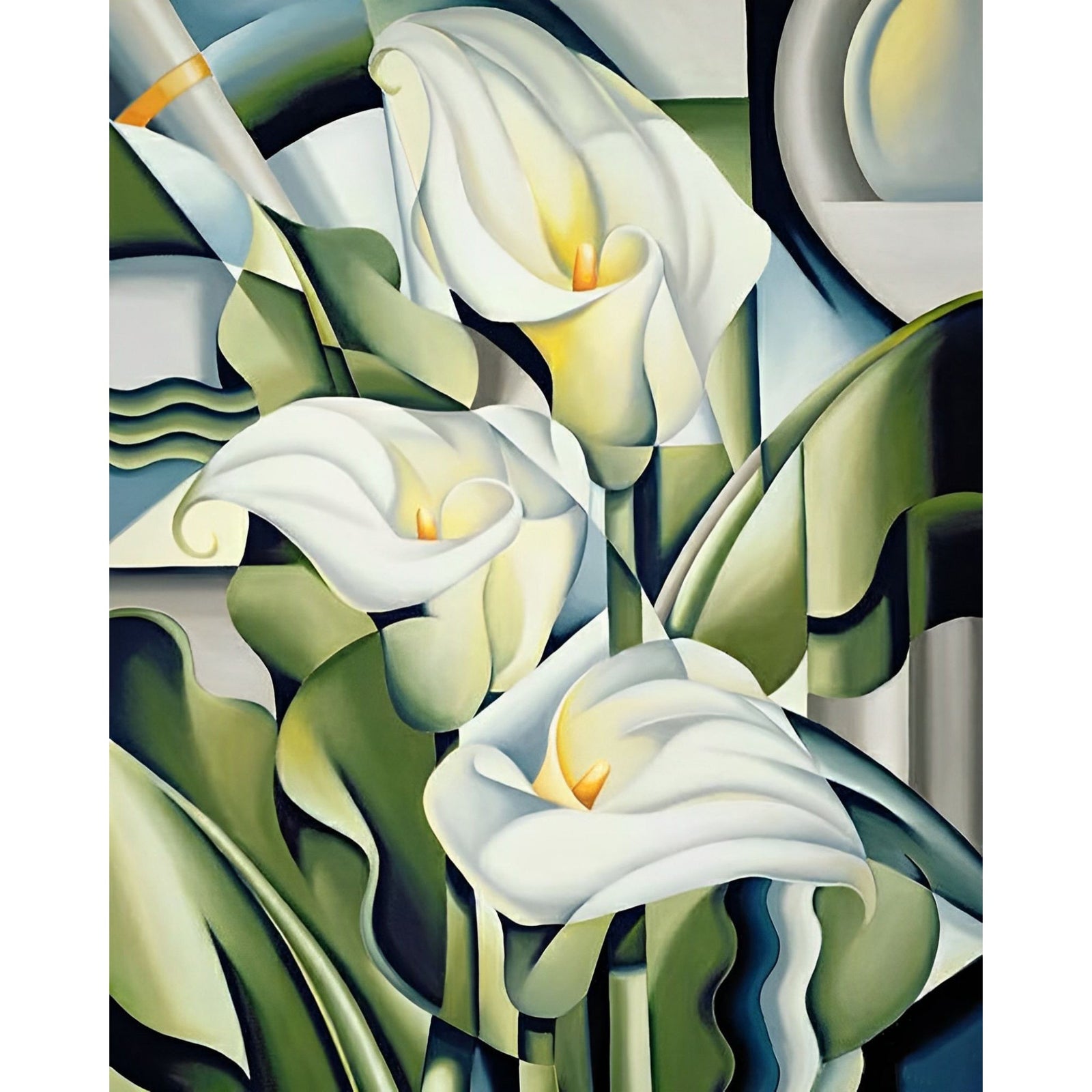 Cubist Lilies - Catherine Abel | Diamond Painting Design - Full Drill Diamond Art with 5d Square or Round Diamonds - AB Drills Available