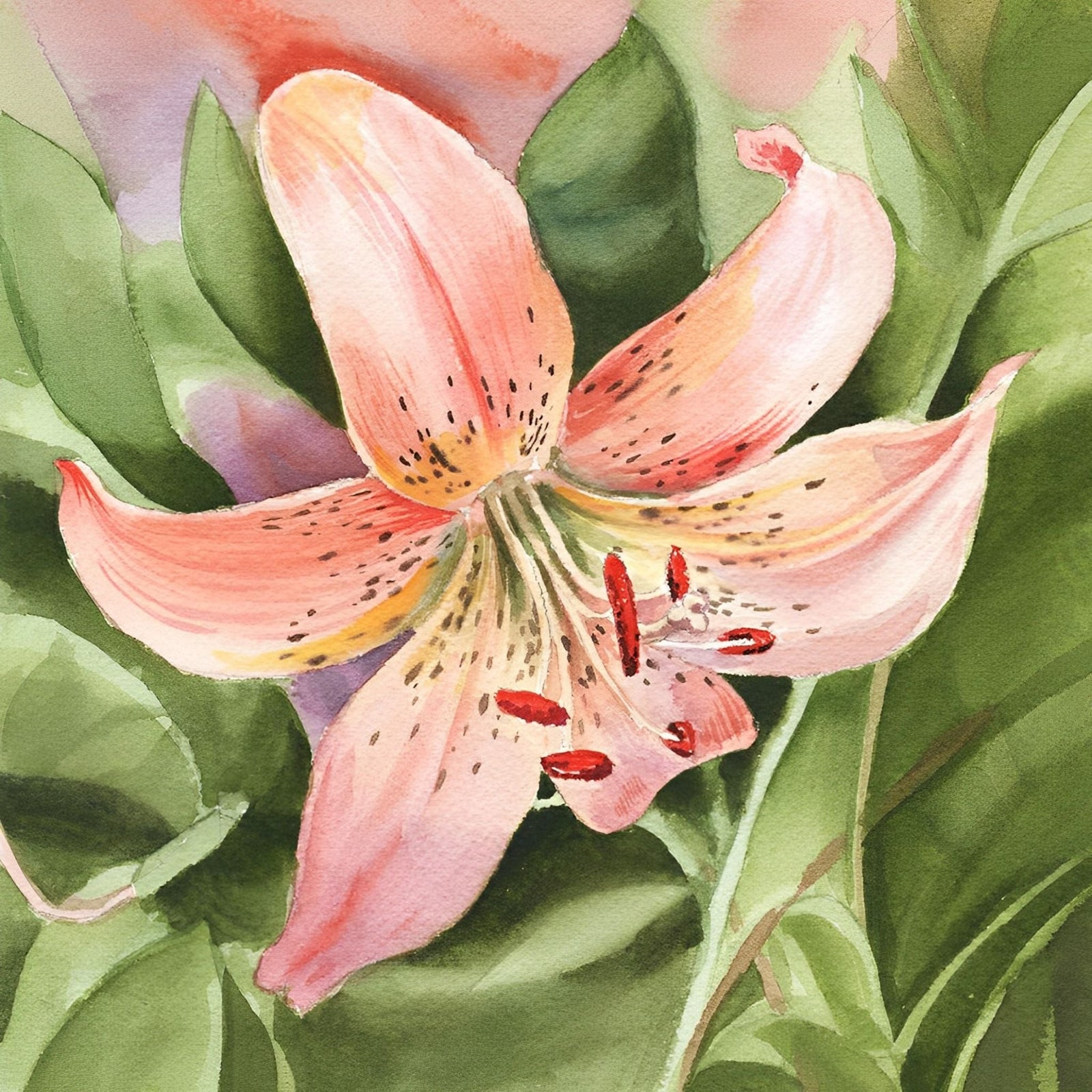 Tiger Lily Watercolor by Irina Sztukowski | Diamond Painting Design - Full Drill Diamond Art with 5d Square or Round Diamonds - AB Drills Available