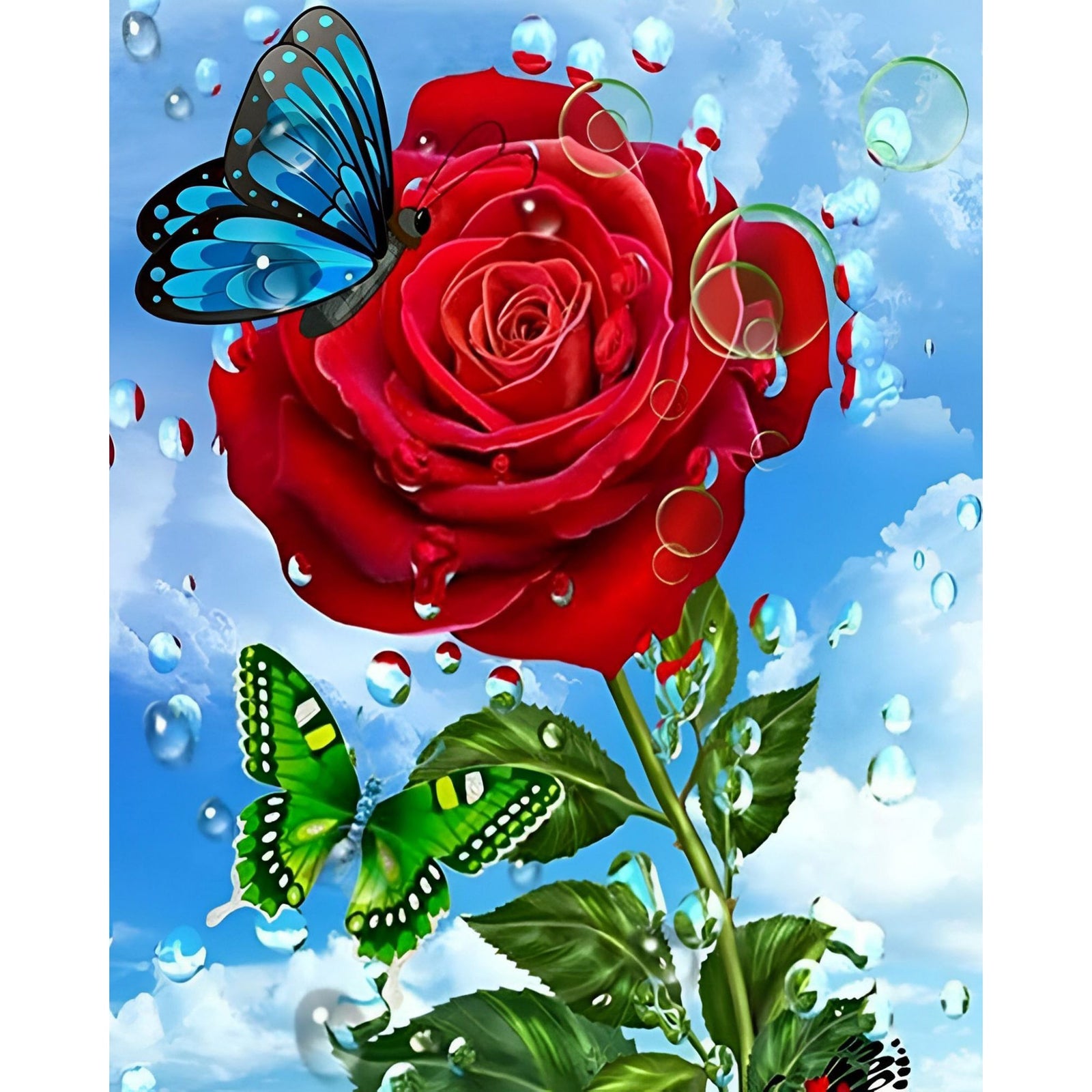 A Red Rose | Diamond Painting Design - Full Drill Diamond Art with 5d Square or Round Diamonds - AB Drills Available