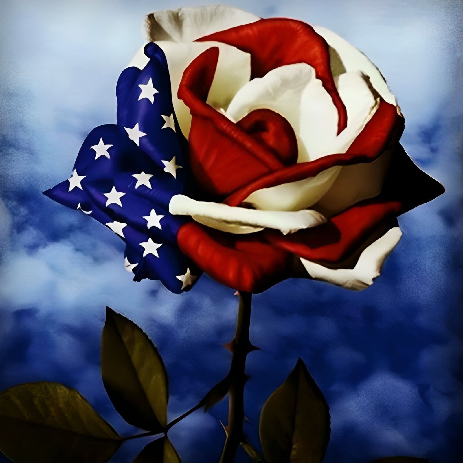 America Rose | Diamond Painting Design - Full Drill Diamond Art with 5d Square or Round Diamonds - AB Drills Available