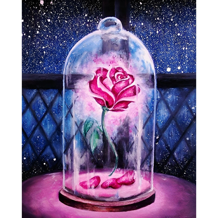Glass Pink Rose | Diamond Painting