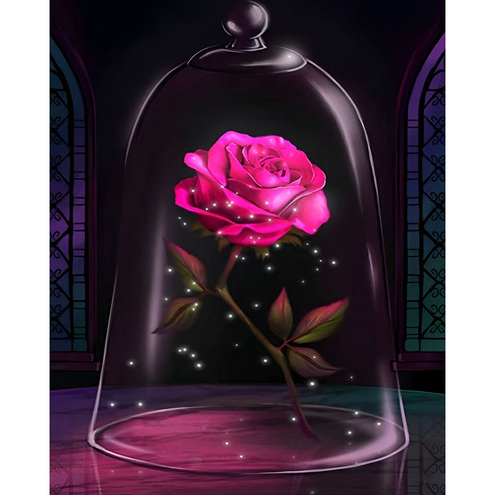 Glass Red Rose Flower | Diamond Painting