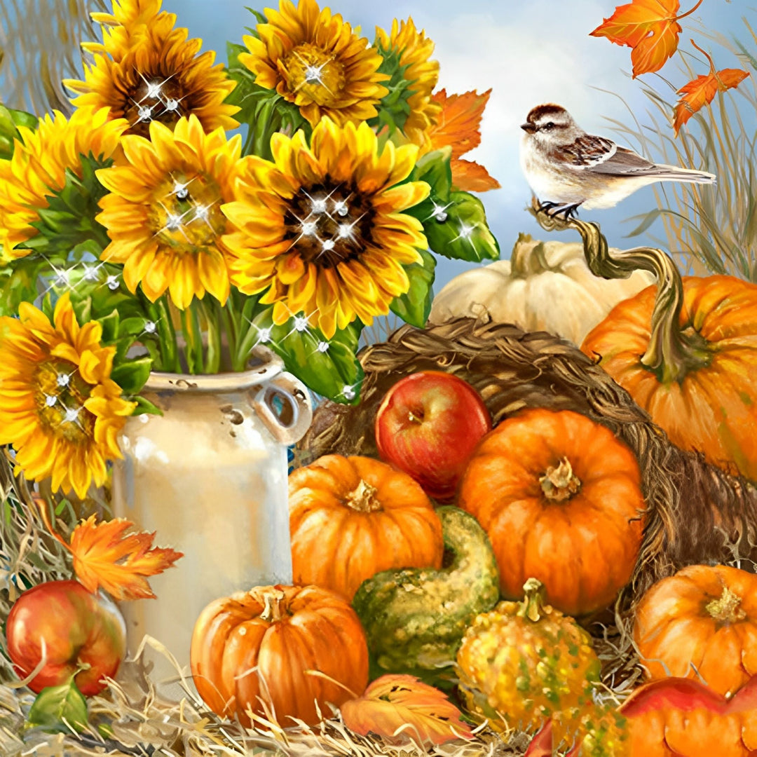 Halloween Sunflower Pumpkin | Diamond Painting