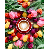 Inlay Bright Tulips | Diamond Painting Design - Full Drill Diamond Art with 5d Square or Round Diamonds - AB Drills Available
