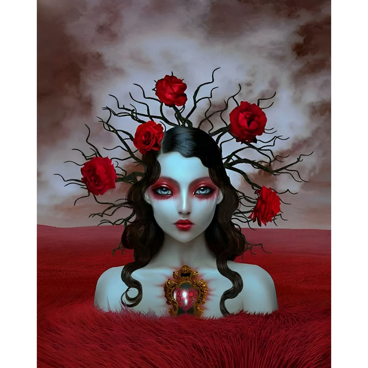 Red Rose Woman | Diamond Painting
