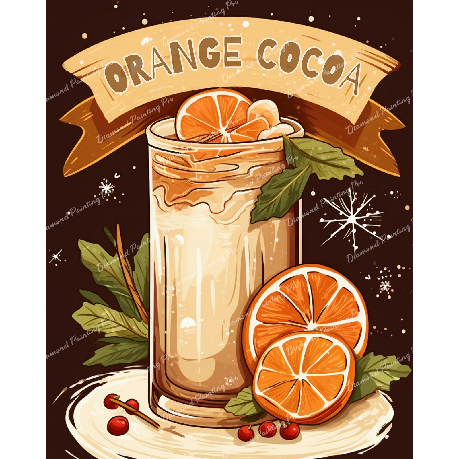 Orange Cocoa | Diamond Painting Design - Full Drill Diamond Art with 5d Square or Round Diamonds - AB Drills Available