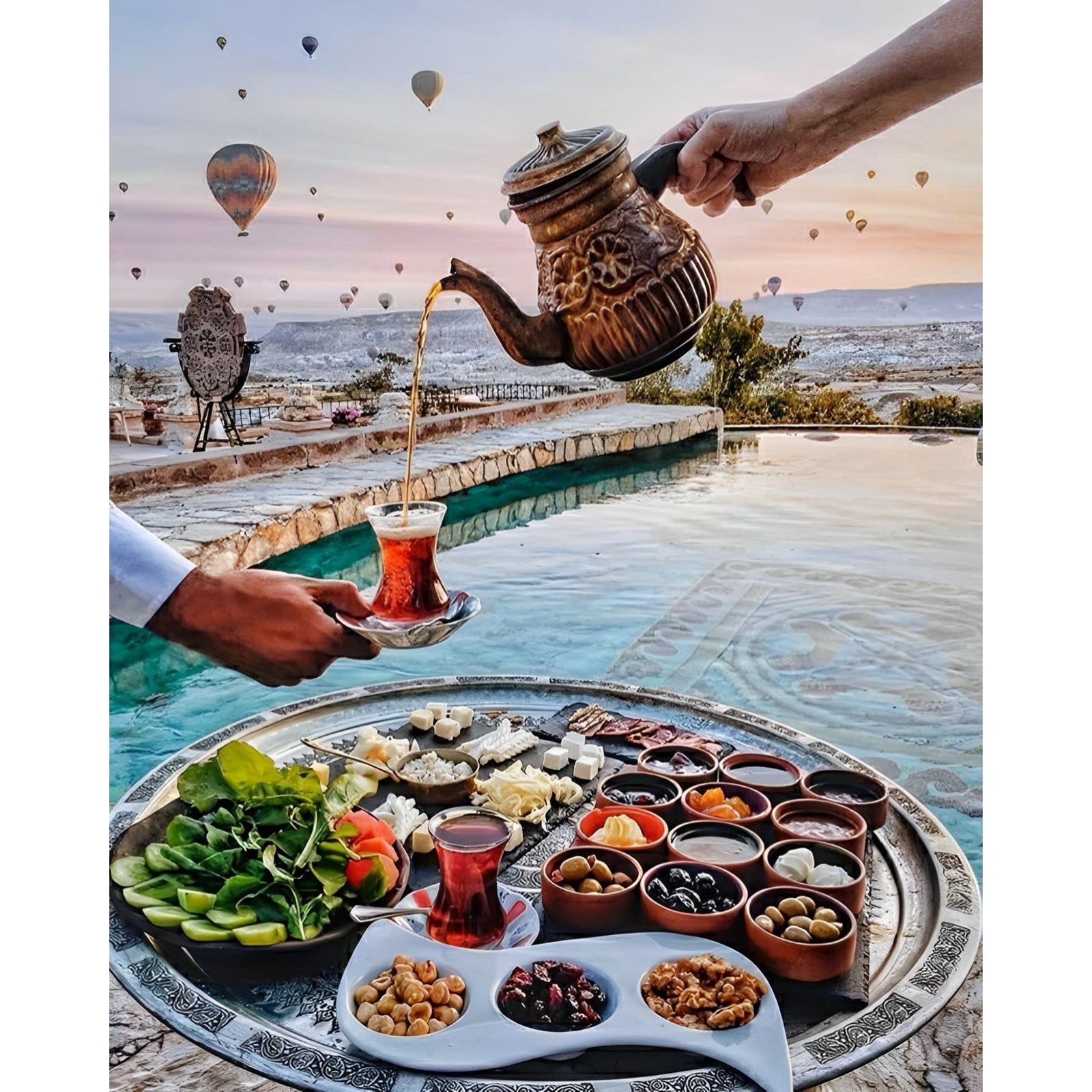 Breakfast in Cappadocia | Diamond Painting Design - Full Drill Diamond Art with 5d Square or Round Diamonds - AB Drills Available