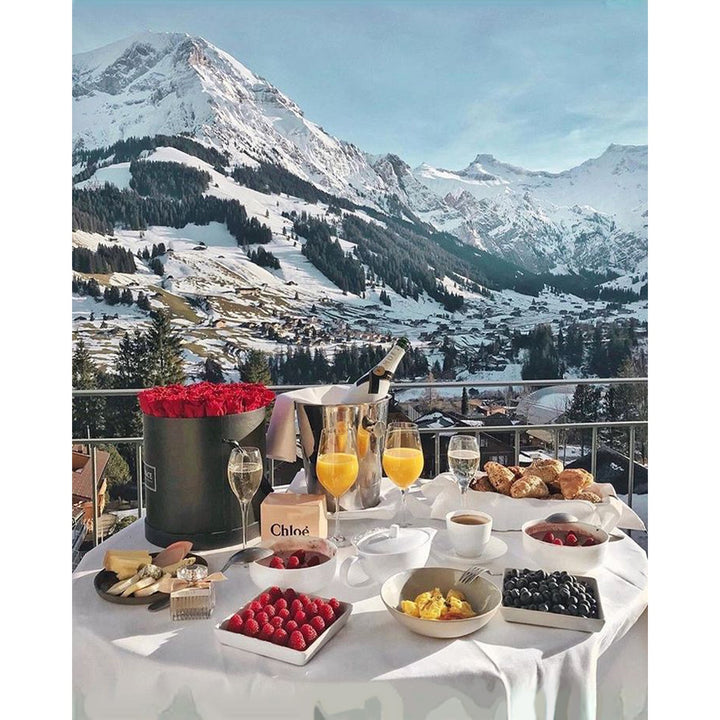 Breakfast in the Alps Mountains | Diamond Painting